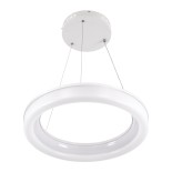 GloboStar® ARIANA 61038 Κρεμαστή Πλαφονιέρα Οροφής Κύκλος LED CCT 55W 6376lm 120° AC 220-240V - Εναλλαγή Φωτισμού μέσω Τηλεχειριστηρίου All In One Ψυχρό Λευκό 6000k+Φυσικό Λευκό 4500k+Θερμό Λευκό 2700k Dimmable Φ48cm - Λευκό - 3 Years Warranty