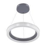 GloboStar® ARIANA 61039 Κρεμαστή Πλαφονιέρα Οροφής Κύκλος LED CCT 55W 6376lm 120° AC 220-240V - Εναλλαγή Φωτισμού μέσω Τηλεχειριστηρίου All In One Ψυχρό Λευκό 6000k+Φυσικό Λευκό 4500k+Θερμό Λευκό 2700k Dimmable Φ48cm - Γκρι Ανθρακί - 3 Years Warranty