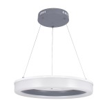 GloboStar® ARIANA 61039 Κρεμαστή Πλαφονιέρα Οροφής Κύκλος LED CCT 55W 6376lm 120° AC 220-240V - Εναλλαγή Φωτισμού μέσω Τηλεχειριστηρίου All In One Ψυχρό Λευκό 6000k+Φυσικό Λευκό 4500k+Θερμό Λευκό 2700k Dimmable Φ48cm - Γκρι Ανθρακί - 3 Years Warranty