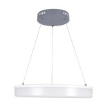GloboStar® ARIANA 61039 Κρεμαστή Πλαφονιέρα Οροφής Κύκλος LED CCT 55W 6376lm 120° AC 220-240V - Εναλλαγή Φωτισμού μέσω Τηλεχειριστηρίου All In One Ψυχρό Λευκό 6000k+Φυσικό Λευκό 4500k+Θερμό Λευκό 2700k Dimmable Φ48cm - Γκρι Ανθρακί - 3 Years Warranty
