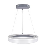GloboStar® ARIANA 61039 Κρεμαστή Πλαφονιέρα Οροφής Κύκλος LED CCT 55W 6376lm 120° AC 220-240V - Εναλλαγή Φωτισμού μέσω Τηλεχειριστηρίου All In One Ψυχρό Λευκό 6000k+Φυσικό Λευκό 4500k+Θερμό Λευκό 2700k Dimmable Φ48cm - Γκρι Ανθρακί - 3 Years Warranty