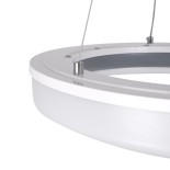 GloboStar® ARIANA 61039 Κρεμαστή Πλαφονιέρα Οροφής Κύκλος LED CCT 55W 6376lm 120° AC 220-240V - Εναλλαγή Φωτισμού μέσω Τηλεχειριστηρίου All In One Ψυχρό Λευκό 6000k+Φυσικό Λευκό 4500k+Θερμό Λευκό 2700k Dimmable Φ48cm - Γκρι Ανθρακί - 3 Years Warranty