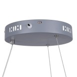 GloboStar® ARIANA 61039 Κρεμαστή Πλαφονιέρα Οροφής Κύκλος LED CCT 55W 6376lm 120° AC 220-240V - Εναλλαγή Φωτισμού μέσω Τηλεχειριστηρίου All In One Ψυχρό Λευκό 6000k+Φυσικό Λευκό 4500k+Θερμό Λευκό 2700k Dimmable Φ48cm - Γκρι Ανθρακί - 3 Years Warranty