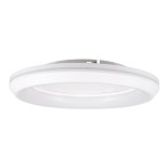 GloboStar® MELINA 61041 Πλαφονιέρα Οροφής Κύκλος LED CCT 55W 6376lm 120° AC 220-240V - Εναλλαγή Φωτισμού μέσω Τηλεχειριστηρίου All In One Ψυχρό Λευκό 6000k+Φυσικό Λευκό 4500k+Θερμό Λευκό 2700k Dimmable Φ48cm - Λευκό - 3 Years Warranty