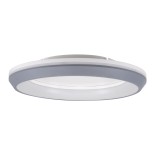 GloboStar® MELINA 61042 Πλαφονιέρα Οροφής Κύκλος LED CCT 55W 6376lm 120° AC 220-240V - Εναλλαγή Φωτισμού μέσω Τηλεχειριστηρίου All In One Ψυχρό Λευκό 6000k+Φυσικό Λευκό 4500k+Θερμό Λευκό 2700k Dimmable Φ48cm - Γκρι Ανθρακί - 3 Years Warranty
