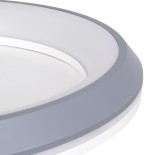 GloboStar® MELINA 61042 Πλαφονιέρα Οροφής Κύκλος LED CCT 55W 6376lm 120° AC 220-240V - Εναλλαγή Φωτισμού μέσω Τηλεχειριστηρίου All In One Ψυχρό Λευκό 6000k+Φυσικό Λευκό 4500k+Θερμό Λευκό 2700k Dimmable Φ48cm - Γκρι Ανθρακί - 3 Years Warranty