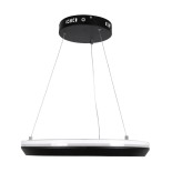 GloboStar® MELINA 61043 Κρεμαστή Πλαφονιέρα Οροφής Κύκλος LED CCT 55W 6376lm 120° AC 220-240V - Εναλλαγή Φωτισμού μέσω Τηλεχειριστηρίου All In One Ψυχρό Λευκό 6000k+Φυσικό Λευκό 4500k+Θερμό Λευκό 2700k Dimmable Φ48cm - Μαύρο - 3 Years Warranty