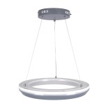 GloboStar® MELINA 61045 Κρεμαστή Πλαφονιέρα Οροφής Κύκλος LED CCT 55W 6376lm 120° AC 220-240V - Εναλλαγή Φωτισμού μέσω Τηλεχειριστηρίου All In One Ψυχρό Λευκό 6000k+Φυσικό Λευκό 4500k+Θερμό Λευκό 2700k Dimmable Φ48cm - Ανθρακί - 3 Years Warranty