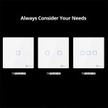 GloboStar® 80065 SONOFF T2EU1C-RF - 433MHz Wireless Smart Wall Touch Button Switch 1 Way - RF Series