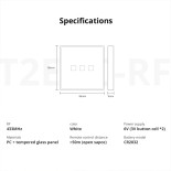 GloboStar® 80065 SONOFF T2EU1C-RF - 433MHz Wireless Smart Wall Touch Button Switch 1 Way - RF Series
