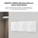GloboStar® 80065 SONOFF T2EU1C-RF - 433MHz Wireless Smart Wall Touch Button Switch 1 Way - RF Series