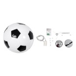 GloboStar® FOOTBALL 00647 Μοντέρνο Κρεμαστό Παιδικό Φωτιστικό Μπάλα Μονόφωτο 1 x E27 IP20 Λευκό & Μαύρο Γυαλί Μ25 x Π25 x Υ25cm