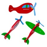 GloboStar® AIRPLANE 01575 Παιδικό Κρεμαστό Φωτιστικό Φιγούρα Τρίφωτο 3 x E27 IP20 Πολύχρωμο Ξύλο με Λευκό Γυαλί - Μ51 x Π49 x Υ26cm