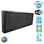 GLOBOSTAR® DISPLAY 90275 Κυλιόμενη Ψηφιακή Επιγραφή P10 Μονής Όψης LED AC 220-240V Αδιάβροχο IP54 RGB - WiFi Control μέσω FK APP - Αισθητήρας Θερμοκρασίας & Υγρασίας - Μ104 x Π9 x Υ40cm - 2 Χρόνια Εγγύηση