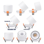 GloboStar® OMEGA-R 60294 Χωνευτό LED Spot Downlight TrimLess Φ10cm 12W 1560lm 36° AC 220-240V IP20 Φ10 x Υ8.2cm - Στρόγγυλο - Λευκό - Φυσικό Λευκό 4500K - Bridgelux COB - 5 Years Warranty