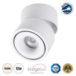 GloboStar® OMEGA-S 60298 Επιφανειακό LED Spot Downlight Φ10cm 12W 1560lm 36° AC 220-240V IP20 Φ10 x Υ10.5cm - Στρόγγυλο - Λευκό - Φυσικό Λευκό 4500K - Bridgelux COB - 5 Years Warranty
