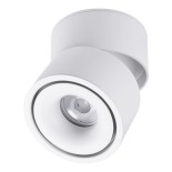 GloboStar® OMEGA-S 60298 Επιφανειακό LED Spot Downlight Φ10cm 12W 1560lm 36° AC 220-240V IP20 Φ10 x Υ10.5cm - Στρόγγυλο - Λευκό - Φυσικό Λευκό 4500K - Bridgelux COB - 5 Years Warranty