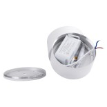 GloboStar® OMEGA-S 60299 Επιφανειακό LED Spot Downlight Φ10cm 12W 1500lm 36° AC 220-240V IP20 Φ10 x Υ10.5cm - Στρόγγυλο - Λευκό - Θερμό Λευκό 2700K - Bridgelux COB - 5 Years Warranty