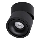 GloboStar® OMEGA-S 60301 Επιφανειακό LED Spot Downlight Φ10cm 12W 1500lm 36° AC 220-240V IP20 Φ10 x Υ10.5cm - Στρόγγυλο - Μαύρο - Θερμό Λευκό 2700K - Bridgelux COB - 5 Years Warranty