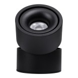 GloboStar® OMEGA-S 60301 Επιφανειακό LED Spot Downlight Φ10cm 12W 1500lm 36° AC 220-240V IP20 Φ10 x Υ10.5cm - Στρόγγυλο - Μαύρο - Θερμό Λευκό 2700K - Bridgelux COB - 5 Years Warranty
