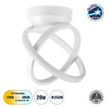 GLOBOSTAR® AMELIA 61053 Μοντέρνο Φωτιστικό Οροφής LED 20W 2400lm 300° AC 220-240V IP20 Ρυθμιζόμενο Λευκό CCT με On/Off 2700K/4500K/6000K - Lumileds SMD Chip - Λευκό Ματ - Μ24.5 x Π16 x Υ25cm - 3 Χρόνια Εγγύηση