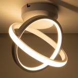 GLOBOSTAR® AMELIA 61053 Μοντέρνο Φωτιστικό Οροφής LED 20W 2400lm 300° AC 220-240V IP20 Ρυθμιζόμενο Λευκό CCT με On/Off 2700K/4500K/6000K - Lumileds SMD Chip - Λευκό Ματ - Μ24.5 x Π16 x Υ25cm - 3 Χρόνια Εγγύηση