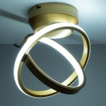 GLOBOSTAR® AMELIA 61054 Μοντέρνο Φωτιστικό Οροφής LED 20W 2400lm 300° AC 220-240V IP20 Ρυθμιζόμενο Λευκό CCT με On/Off 2700K/4500K/6000K - Lumileds SMD Chip - Χρυσό Βούρτσας - Μ24.5 x Π16 x Υ25cm - 3 Χρόνια Εγγύηση