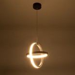 GloboStar® ALICE 61055 Κρεμαστό Φωτιστικό Οροφής Design LED CCT 20W 2400lm 300° AC 220-240V - Εναλλαγή Φωτισμού μέσω Διακόπτη On/Off All In One Ψυχρό 6000k+Φυσικό 4500k+Θερμό 2700k Μ25 x Π22 x Υ25cm - Μαύρο