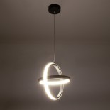 GloboStar® ALICE 61055 Κρεμαστό Φωτιστικό Οροφής Design LED CCT 20W 2400lm 300° AC 220-240V - Εναλλαγή Φωτισμού μέσω Διακόπτη On/Off All In One Ψυχρό 6000k+Φυσικό 4500k+Θερμό 2700k Μ25 x Π22 x Υ25cm - Μαύρο