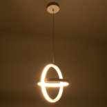 GLOBOSTAR® ALICE 61056 Μοντέρνο Κρεμαστό Φωτιστικό Οροφής LED 20W 2400lm 300° AC 220-240V IP20 Ρυθμιζόμενο Λευκό CCT με On/Off 2700K/4500K/6000K - Lumileds SMD Chip - Λευκό Ματ - Μ25 x Π22 x Υ25cm - 3 Χρόνια Εγγύηση