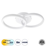 GLOBOSTAR® CORA 61059 Μοντέρνο Φωτιστικό Οροφής LED 18W 1800lm 300° AC 220-240V IP20 Ρυθμιζόμενο Λευκό CCT με On/Off 2700K/4500K/6000K - Lumileds SMD Chip - Λευκό Ματ - Μ36 x Π20.5 x Υ7cm - 3 Χρόνια Εγγύηση