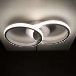 GLOBOSTAR® CORA 61059 Μοντέρνο Φωτιστικό Οροφής LED 18W 1800lm 300° AC 220-240V IP20 Ρυθμιζόμενο Λευκό CCT με On/Off 2700K/4500K/6000K - Lumileds SMD Chip - Λευκό Ματ - Μ36 x Π20.5 x Υ7cm - 3 Χρόνια Εγγύηση