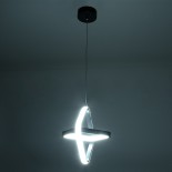 GLOBOSTAR® ROSE 61064 Μοντέρνο Κρεμαστό Φωτιστικό Οροφής LED 22W 2200lm 300° AC 220-240V IP20 Ρυθμιζόμενο Λευκό CCT με On/Off 2700K/4500K/6000K - Lumileds SMD Chip - Μαύρο Ματ - Μ24 x Π22 x Υ24cm - 3 Χρόνια Εγγύηση