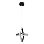 GLOBOSTAR® ROSE 61064 Μοντέρνο Κρεμαστό Φωτιστικό Οροφής LED 22W 2200lm 300° AC 220-240V IP20 Ρυθμιζόμενο Λευκό CCT με On/Off 2700K/4500K/6000K - Lumileds SMD Chip - Μαύρο Ματ - Μ24 x Π22 x Υ24cm - 3 Χρόνια Εγγύηση