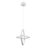 GLOBOSTAR® ROSE 61065 Μοντέρνο Κρεμαστό Φωτιστικό Οροφής LED 22W 2200lm 300° AC 220-240V IP20 Ρυθμιζόμενο Λευκό CCT με On/Off 2700K/4500K/6000K - Lumileds SMD Chip - Λευκό Ματ - Μ24 x Π22 x Υ24cm - 3 Χρόνια Εγγύηση