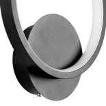 GLOBOSTAR® TED 61070 Μοντέρνο Φωτιστικό Τοίχου - Απλίκα LED 9W 1080lm 300° AC 220-240V IP20 Ρυθμιζόμενο Λευκό CCT με On/Off 2700K/4500K/6000K - Lumileds SMD Chip - Μαύρο Ματ - Μ20 x Π5.5 x Υ23cm - 3 Χρόνια Εγγύηση