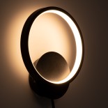 GLOBOSTAR® TED 61070 Μοντέρνο Φωτιστικό Τοίχου - Απλίκα LED 9W 1080lm 300° AC 220-240V IP20 Ρυθμιζόμενο Λευκό CCT με On/Off 2700K/4500K/6000K - Lumileds SMD Chip - Μαύρο Ματ - Μ20 x Π5.5 x Υ23cm - 3 Χρόνια Εγγύηση