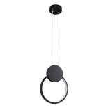 GloboStar® CYCLOS 61073 Κρεμαστό Φωτιστικό Οροφής Design LED CCT 9W 1080lm 300° AC 220-240V - Εναλλαγή Φωτισμού μέσω Διακόπτη On/Off All In One Ψυχρό 6000k+Φυσικό 4500k+Θερμό 2700k Μ21 x Π2.3 x Υ26.5cm - Μαύρο