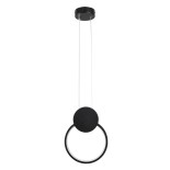GloboStar® CYCLOS 61073 Κρεμαστό Φωτιστικό Οροφής Design LED CCT 9W 1080lm 300° AC 220-240V - Εναλλαγή Φωτισμού μέσω Διακόπτη On/Off All In One Ψυχρό 6000k+Φυσικό 4500k+Θερμό 2700k Μ21 x Π2.3 x Υ26.5cm - Μαύρο