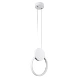 GLOBOSTAR® CYCLOS 61074 Μοντέρνο Κρεμαστό Φωτιστικό Οροφής LED 9W 900lm 300° AC 220-240V IP20 Ρυθμιζόμενο Λευκό CCT με On/Off 2700K/4500K/6000K - Lumileds SMD Chip - Λευκό Ματ - Μ21 x Π2.3 x Υ26.5cm - 3 Χρόνια Εγγύηση
