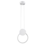 GLOBOSTAR® CYCLOS 61074 Μοντέρνο Κρεμαστό Φωτιστικό Οροφής LED 9W 900lm 300° AC 220-240V IP20 Ρυθμιζόμενο Λευκό CCT με On/Off 2700K/4500K/6000K - Lumileds SMD Chip - Λευκό Ματ - Μ21 x Π2.3 x Υ26.5cm - 3 Χρόνια Εγγύηση