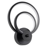 GLOBOSTAR® FREDDIE 61076 Μοντέρνο Φωτιστικό Τοίχου - Απλίκα LED 15W 1800lm 300° AC 220-240V IP20 Ρυθμιζόμενο Λευκό CCT με On/Off 2700K/4500K/6000K - Lumileds SMD Chip - Μαύρο Ματ - Μ20 x Π7.5 x Υ25cm - 3 Χρόνια Εγγύηση