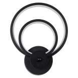 GLOBOSTAR® FREDDIE 61076 Μοντέρνο Φωτιστικό Τοίχου - Απλίκα LED 15W 1800lm 300° AC 220-240V IP20 Ρυθμιζόμενο Λευκό CCT με On/Off 2700K/4500K/6000K - Lumileds SMD Chip - Μαύρο Ματ - Μ20 x Π7.5 x Υ25cm - 3 Χρόνια Εγγύηση