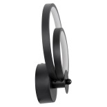 GLOBOSTAR® FREDDIE 61076 Μοντέρνο Φωτιστικό Τοίχου - Απλίκα LED 15W 1800lm 300° AC 220-240V IP20 Ρυθμιζόμενο Λευκό CCT με On/Off 2700K/4500K/6000K - Lumileds SMD Chip - Μαύρο Ματ - Μ20 x Π7.5 x Υ25cm - 3 Χρόνια Εγγύηση