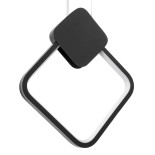GLOBOSTAR® MARY 61082 Μοντέρνο Κρεμαστό Φωτιστικό Οροφής LED 12W 1440lm 300° AC 220-240V IP20 Ρυθμιζόμενο Λευκό CCT με On/Off 2700K/4500K/6000K - Lumileds SMD Chip - Μαύρο Ματ - Μ20 x Π2.3 x Υ28.5cm - 3 Χρόνια Εγγύηση