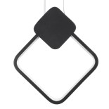 GLOBOSTAR® MARY 61082 Μοντέρνο Κρεμαστό Φωτιστικό Οροφής LED 12W 1440lm 300° AC 220-240V IP20 Ρυθμιζόμενο Λευκό CCT με On/Off 2700K/4500K/6000K - Lumileds SMD Chip - Μαύρο Ματ - Μ20 x Π2.3 x Υ28.5cm - 3 Χρόνια Εγγύηση