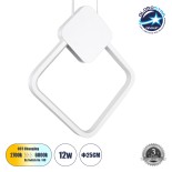 GLOBOSTAR® MARY 61083 Μοντέρνο Κρεμαστό Φωτιστικό Οροφής LED 12W 1440lm 300° AC 220-240V IP20 Ρυθμιζόμενο Λευκό CCT με On/Off 2700K/4500K/6000K - Lumileds SMD Chip - Λευκό Ματ - Μ20 x Π2.3 x Υ28.5cm - 3 Χρόνια Εγγύηση