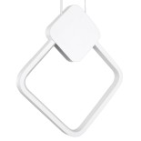 GLOBOSTAR® MARY 61083 Μοντέρνο Κρεμαστό Φωτιστικό Οροφής LED 12W 1440lm 300° AC 220-240V IP20 Ρυθμιζόμενο Λευκό CCT με On/Off 2700K/4500K/6000K - Lumileds SMD Chip - Λευκό Ματ - Μ20 x Π2.3 x Υ28.5cm - 3 Χρόνια Εγγύηση