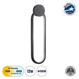 GLOBOSTAR® ILDI 61088 Μοντέρνο Κρεμαστό Φωτιστικό Οροφής LED 12W 1200lm 300° AC 220-240V IP20 Ρυθμιζόμενο Λευκό CCT με On/Off 2700K/4500K/6000K - Lumileds SMD Chip - Μαύρο Ματ- Μ10 x Π2.3 x Υ38cm - 3 Χρόνια Εγγύηση