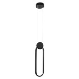 GLOBOSTAR® ILDI 61088 Μοντέρνο Κρεμαστό Φωτιστικό Οροφής LED 12W 1200lm 300° AC 220-240V IP20 Ρυθμιζόμενο Λευκό CCT με On/Off 2700K/4500K/6000K - Lumileds SMD Chip - Μαύρο Ματ- Μ10 x Π2.3 x Υ38cm - 3 Χρόνια Εγγύηση